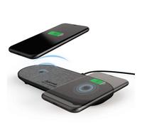 Hama DUAL Qi Wireless Charger With Power Adapter, 2x Fast Charging Dock