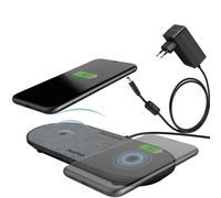 Hama DUAL Qi Wireless Charger With Power Adapter, 2x Fast Charging Dock