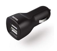 Hama Dual USB Car Charger 2.4A 12V 24V Cigarette Lighter Adapter Black