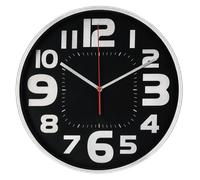 Hama "Emotion" Wall Clock Diameter 30 cm in Black, silver/grey #186382 (UK) BNIB