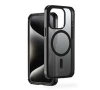 Hama Extreme Protect Mobile Phone Case for iPhone 15 Pro and MagSafe (D3O Bumper, Shockproof, Drop-Proof, Shatterproof, Magnetic Case for Inductive Charging, Gradient) Black