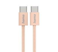 Hama Fabric USB-C - USB-C Charging Cable, 1 m, Nylon, Orange