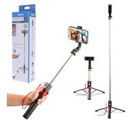 Hama Selfie Stick Tripod for Mobile Phones 30-110 cm with Shutter Release Photo/Video (Ultralight 195 g Pack Size 24 cm, Selfie Stick with Tripod and Remote Control Bluetooth, Universal Mobile Phone