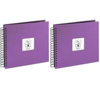 Hama "Fine Art Spiral Photo Album | 28x24cm | For 10x15cm Pictures | 50 Black Pages | For 100 Photos | Purple (Pack of 2)