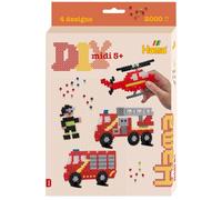 Hama Bead Set 3441 Firefighters Hanging Box – approx 2000 Midi fusible beads – Multicolour
