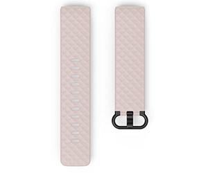 Hama Fitbit Watch Strap 22 mm (Adjustable Replacement Strap for Fitbit Charge 3 and Charge 4 Smartwatch, Fitbit Strap, Replacement Strap Made of TPU, Stainless Steel Buckle) Rose