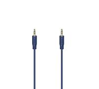 Hama Flexi-Slim Audio Cable, 3.5 mm Jack Plug, Gold-Plated, blue, 0.75 m