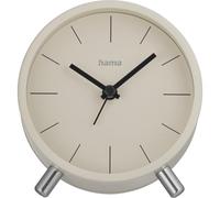 Hama Flores Radio-Controlled Alarm Clock, Analog, Non-Ticking, Grey/Beige