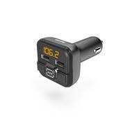 Hama FM Transmitter for Car Radio With AUX, USB and Car Charger (Car Adapter for Cigarette Lighter Socket With 3.5 mm Jack Connection and USB Port for Stick and Charging), Black