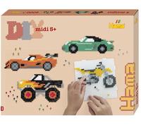Hama Gift Box - Vehicles | Approx. 4.000 Beads, 2 Large Square pegboards, Fuse Beads Mosaic Decoration, Arts and Crafts for Boys and Girls Ages 5 and Up, Official Hama Bead Set