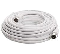 hama hama Antenna cable coax plug 75 db - coax jack 10.0 m | 10 m coaxial cable with double shielding for stable transmission of the TV signal, White