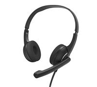 Hama Headset with Microphone (Wired Headphones 3.5 mm Jack Connection, Aux, Stereo Headphones with Cable, On-Ear PC Headphones with Microphone Boom and Neck Strap, 2 m Audio Cable) Black