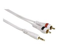 Hama HQ 2m Jack RCA AUX Audio Cable 3.5mm Jack Plug to 2x RCA