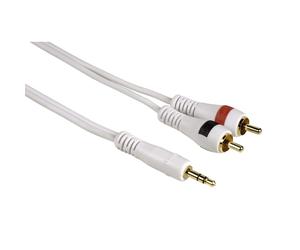 Hama HQ 2m Jack RCA AUX Audio Cable 3.5mm Jack Plug to 2x RCA