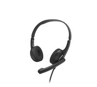 Hama HS-USB250 V2 Black On-Ear PC Headset with Microphone, Wired, USB A, Aux, 2 m Audio Cable, Volume Control, Mute Button, Comfortable On-Ear Ear Cups and Headband, 144 grams, Unisex, Black