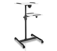 Hama I Adjustable Projector Stand 2 Levels (Two Height Projector Table, Adjustable Multifunctional Stand, 42 x 50/40 x 35 cm, Wheels) Black