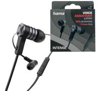 Hama in-Ear Headset 3,5mm Jack Aluminium Earphones Headphones Microphone Radio