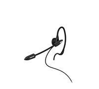 Hama In-Ear Headset with Microphone for Cordless Phones (2.5 mm Jack, Wired Headset, In-Ear Headphones with Micro, Mono, Wearable on One Side), with Ear Hook, Mute Switch, Clip Black