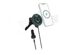 Hama Inductive Car Charging Station 15 W (Qi2 Certified, Magnetic Wireless Charger + Car Mobile Phone Holder, Compatible with MagSafe MagLine, Wireless Fast Charging), Black/Anthracite