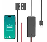 Hama Intelligent Garage Door Control, WLAN, AV. capt., app/COM. Voice | Garage door smart home retrofitting, WiFi opener, smart gate opener, garage opener black, opener by mobile phone