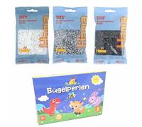 Hama Ironing Beads Set of 3 (White 01, Grey 17, Black 18)