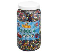 Hama Ironing Beads XXL Box with Approx. 13,000 Multicoloured Midi Craft Beads, 5mm, Solid Colour Mix with 22 Colours, Creative Craft Fun for Young and Older