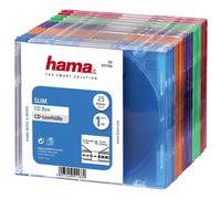 Hama Jewel Disc Cases Pack of 25 Protective CD/DVD Cases, Multicoloured
