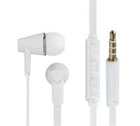 Hama Joy In-Ear Headset 3.5mm Jack Earbuds Mic Remote Double Silver White