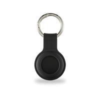 Hama Keyring for Apple AirTag (Case for AirTag, Protective Case, Pendant, Silicone Look, with Carabiner, Scratch-Resistant, for Attaching to Keychain, Suitcase, School Bag, etc.) Black
