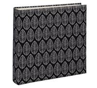 Black Leaf Traditional Photo Album - 100 White Pages - 11.75x11.5 Inch