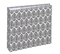 Hama "La Fleur" Memo Photo Album, White/Black Leaf Pattern | 22.5 x 22.5 cm for 200 photos in 10x15 cm format