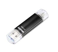 Hama Laeta Twin USB 3.0 Flash Drive, 64 GB, Black, USB3.0, Portable, FullHD Recording and Playback, Micro USB Connection for Smartphones and Tablets