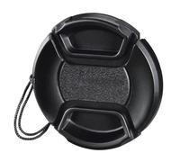 Hama | Lens Cap 49 mm for Professional Camera (Cap to Protect the Lens with Snap System, Rope Included for Better Grip), Black