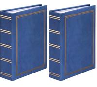 Hama London Memo Slip-in Photo Album 14.5 x 19.5cm (for 100 Photos 13 x 18 cm Format), Blue (Pack of 2)