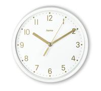 Hama Madeira Table Clock, Diameter 16 cm, Silent, White