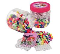 Hama Perlen 8791 Bügelperlen Dose mit ca. 400 bunten Maxi Bastelperlen mit Durch