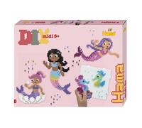 Hama Gift Box - Mermaids | Approx. 4.000 Beads, 2 Large Square pegboards No. 234, 2 Hama Gems, Colour Printed Design Sheet, Instructions and Ironing Paper