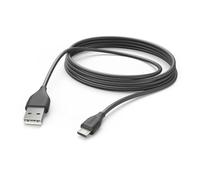 Hama Micro-USB Cable (USB-A 2.0 Male to Micro-USB Charging Cable,High Speed Data Transfer Cable 480Mbps, 3m, for Samsung Galaxy S21/S20/S10/S9/S8, Huawei P30/P20, Xiaomi) Black