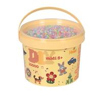 Hama Midi Beads Bucket, Approx.10.000 Fuse Beads Pastel Colour