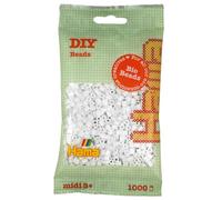 Hama Midi Bio Beads Bag | Approx. 1000 Fuse Beads | 5mm Craft Beads | Mosaic Decoration Arts & Craft for Creative Children Ages 5+ | White
