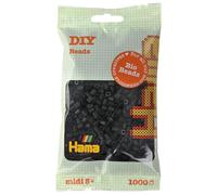 Hama Midi Bio Beads Bag | Approx. 1000 Fuse Beads | Mosaic Decoration Arts & Craft for Creative Children Ages 5+ | Black