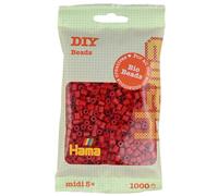 Hama Midi Bio Beads Bag | Approx. 1000 Fuse Beads | Mosaic Decoration Arts & Craft for Creative Children Ages 5+ | Dark Red