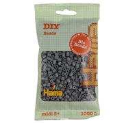 Hama Midi Bio Beads Bag | Approx. 1000 Fuse Beads | Mosaic Decoration Arts & Craft for Creative Children Ages 5+ | Grey