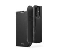 Hama Mobile Phone Case for iPhone 16 (Mobile Phone Case for Standing, Case with Card Slot, Extra Protection of Screen and Camera, with Magnet, Flip Case, Soft, Anti Fingerprint) Black