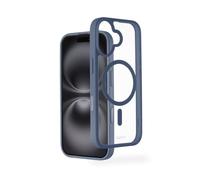 Hama Mobile Phone Case for iPhone 17 and MagSafe (Magnetic Case for Inductive Charging, Edge Protection, Camera Protection, Non-Slip Surface, Protected Side Buttons) Transparent/Blue