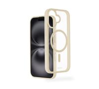Hama Mobile Phone Case for iPhone 17 and MagSafe (Magnetic Case for Inductive Charging, Edge Protection, Camera Protection, Non-Slip Surface, Protected Side Buttons) Transparent/Beige