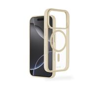 Hama Mobile Phone Case for iPhone 17 Pro and MagSafe (Magnetic Case for Inductive Charging, Edge Protection, Camera Protection, Non-Slip Surface, Protected Side Buttons) Transparent/Beige
