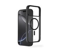 Hama Mobile Phone Case for iPhone 17 Pro Max and MagSafe (Magnetic Case for Inductive Charging, Edge Protection, Camera Protection, Non-Slip Surface, Protected Side Buttons) Transparent/Black