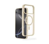 Hama Mobile Phone Case for iPhone 17 Pro Max and MagSafe (Magnetic Case for Inductive Charging, Edge Protection, Camera Protection, Non-Slip Surface, Protected Side Buttons) Transparent/Beige