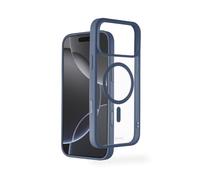 Hama Mobile Phone Case for iPhone 17 Pro Max and MagSafe (Magnetic Case for Inductive Charging, Edge Protection, Camera Protection, Non-Slip Surface, Protected Side Buttons) Transparent/Blue
